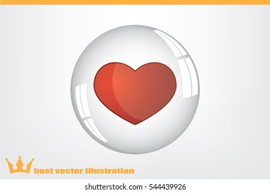 Heart Bubble icon vector illustration