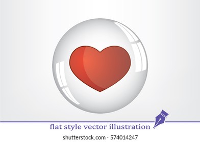 Heart Bubble icon vector illustration. 
