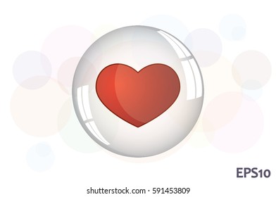 Heart Bubble icon vector illustration.