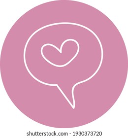 Corazón en una burbuja, ilustración, vector sobre fondo blanco.