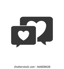 heart bubble love romantic icon. Isolated and flat illustration. Vector graphic