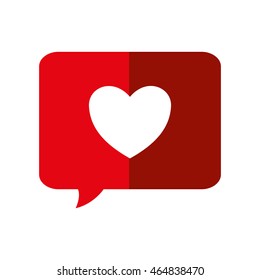 heart bubble love romantic icon. Isolated and flat illustration. Vector graphic