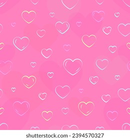Heart bubble love seamless pattern background purple flat. Valentine day line soap balloon festive cute wrapping paper print textile holiday wallpaper romantic birthday party romantic greeting card