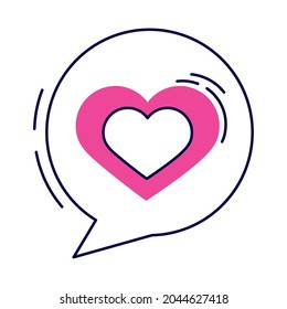 heart in bubble on white background