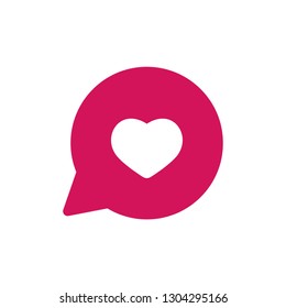 Heart and Bubble Speech Icon. Love, Romantic Symbol for Design Elements, Websites, Presentation and Application - Vector.