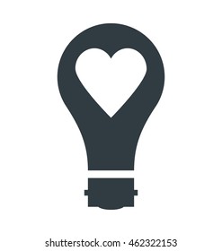 Heart in Bulb Colored Vector Icon