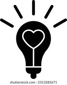 heart bulb creative idea brain Glyph