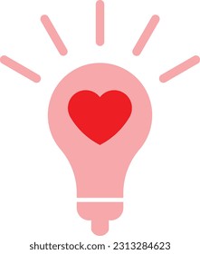 heart bulb creative idea innovation Flat