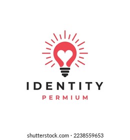 Heart Bulb Logo Vector Icon Template Illustration