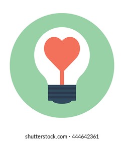 Heart Bulb Vector Icon