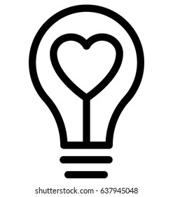 Heart Bulb Vector Icon