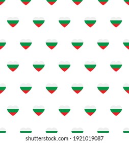 heart Bulgaria   flag seamless pattern.  Bulgaria   flag texture vector 