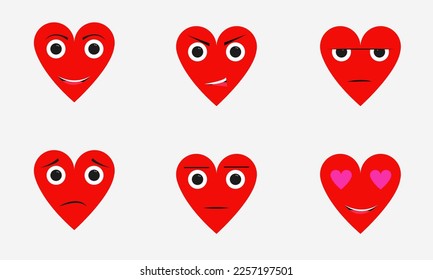 heart bundle vector icon which has different expressions