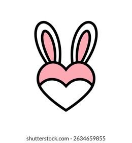 Heart with Bunny Ears Illustration