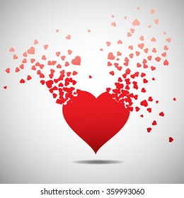 Heart Burst Effect Vector Illustration: เวกเตอร์สต็อก (ปลอดค่าลิขสิทธิ์ ...