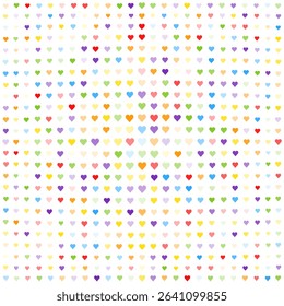 Heart Burst Pattern, vector illustration, lots of colorful hearts showing love diversity concept