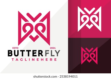 Heart Butterfly Logo Icon Vector Design. Creative simple logos designs illustration