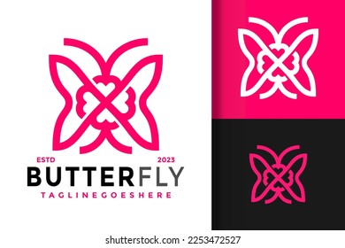 Heart Butterfly Logo Logos Design Element Stock Vector Illustration Template