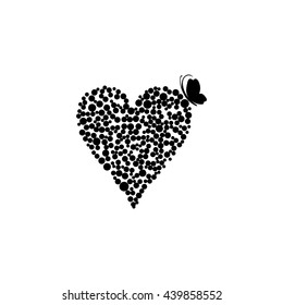 Heart with butterfly. Vector design