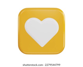 heart button icon 3d rendering vector illustration