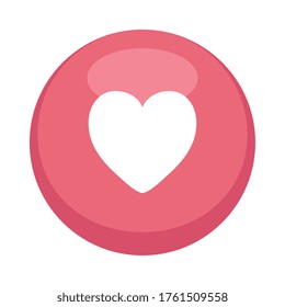 Icono de botón de corazón diseño de pasión por el amor y tema romántico Ilustración vectorial