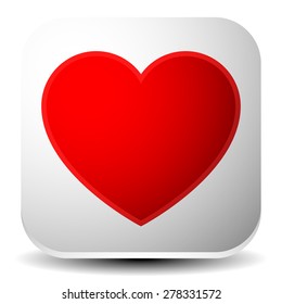 Heart button, icon. vector