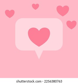Botón de corazón para los amantes de las expresiones emojis lindas en un fondo rosado.
