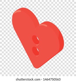 Heart button shirt icon. Isometric illustration of heart button shirt vector icon for web