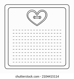 Heart button tag vector  Valentines Day