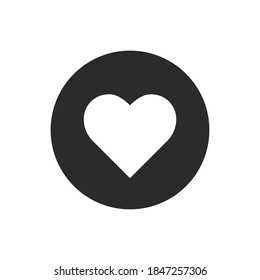 Heart button vector icon. Flat deisgn