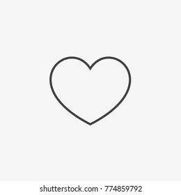 Heart button vector icon isolated on light grey background