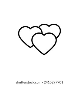símbolo de amor del icono del vector del corazón