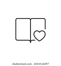Heart By Book Vector Pictogram For Design, Infographics, Apps 