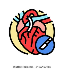 heart bypass surgery color icon vector. heart bypass surgery sign. isolated symbol illustration