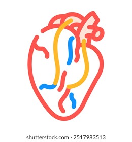 heart bypass surgery color icon vector. heart bypass surgery sign. isolated symbol illustration