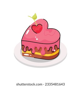 Heart Cake doodle vector outline icon. EPS 10 file