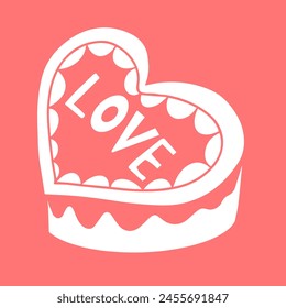 Heart cake icon. Vector illustration