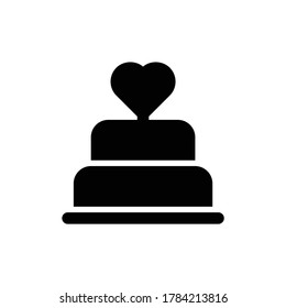 Heart cake. Love Icon Logo Template Illustration