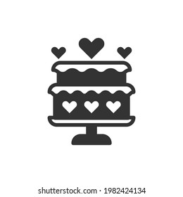 Heart Cake Love Icon Vector Illustration
