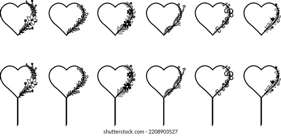 heart cake topper bundle for valentines day