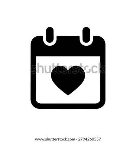 Heart Calendar Icon Containing Special Occasion Reminder, Love Theme, and Celebration Atmosphere
