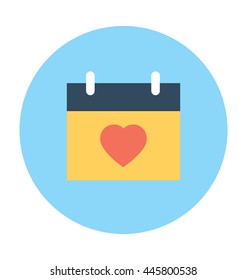 Heart Calendar Vector Icon