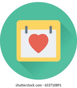 Heart Calendar Vector Icon