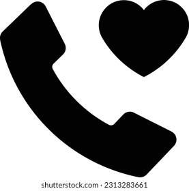 heart call mobile phone calling Glyph