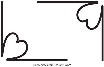 Ligne de calligraphie cardiaque pour placer votre texte.  élément de design dessiné à la main. Symbole de coeur d'amour. isolé sur fond blanc.  Illustration vectorielle. Eps10