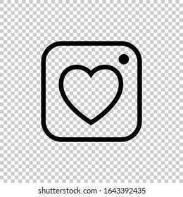 heart camera icon flat vector on transparent background