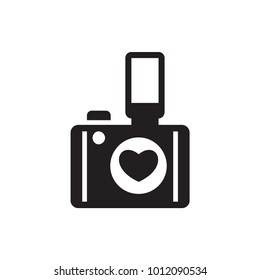 heart with camera icon illustration isolated vector sign symbol