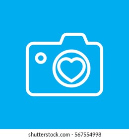 heart with camera icon illustration isolated vector sign symbol