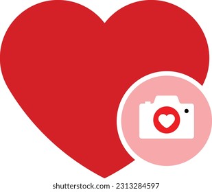 heart camera video cam camcorder Flat