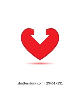 heart, can be used as a logo emblem postcard